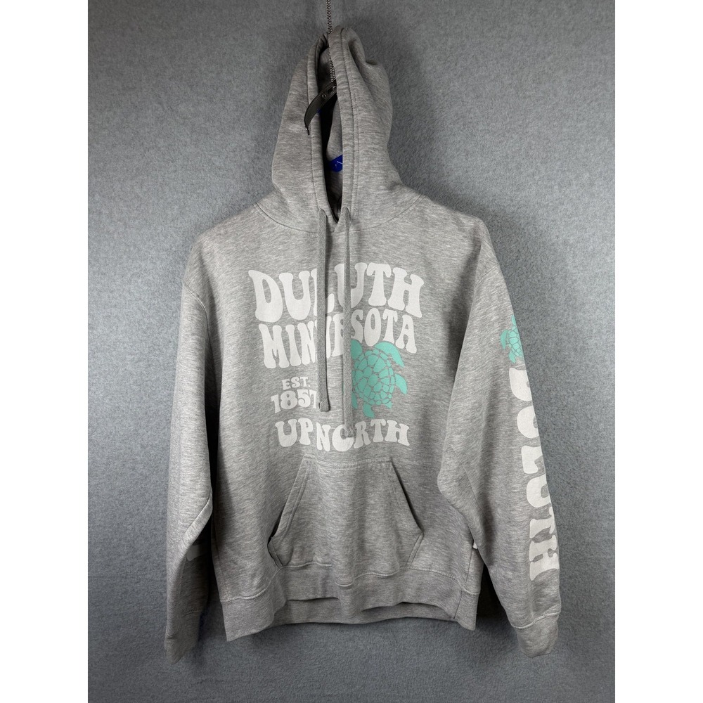 Duluth Minnesota Hoodie Mens Medium Gray Ragwear Pullover Sweatshirt Graphic‎